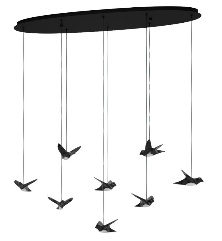 Eglo Leuchten Hängeleuchte PARATEBUENO in schwarz/nickel-nero, Tier, Vogel