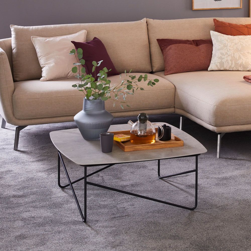 SCHÖNER WOHNEN-Kollektion Couchtisch SOLO ca. 83 x 83 cm, Höhe ca. 35 cm in Keramik beton