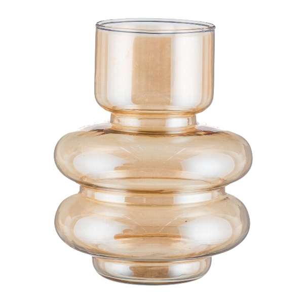 Glasvase ca.16x16x20cm 6124503-39 in Gold Glasvase ca.16x16x20cm 6124503-39 in Gold, glasvase, vase, transparent, klar, designvase