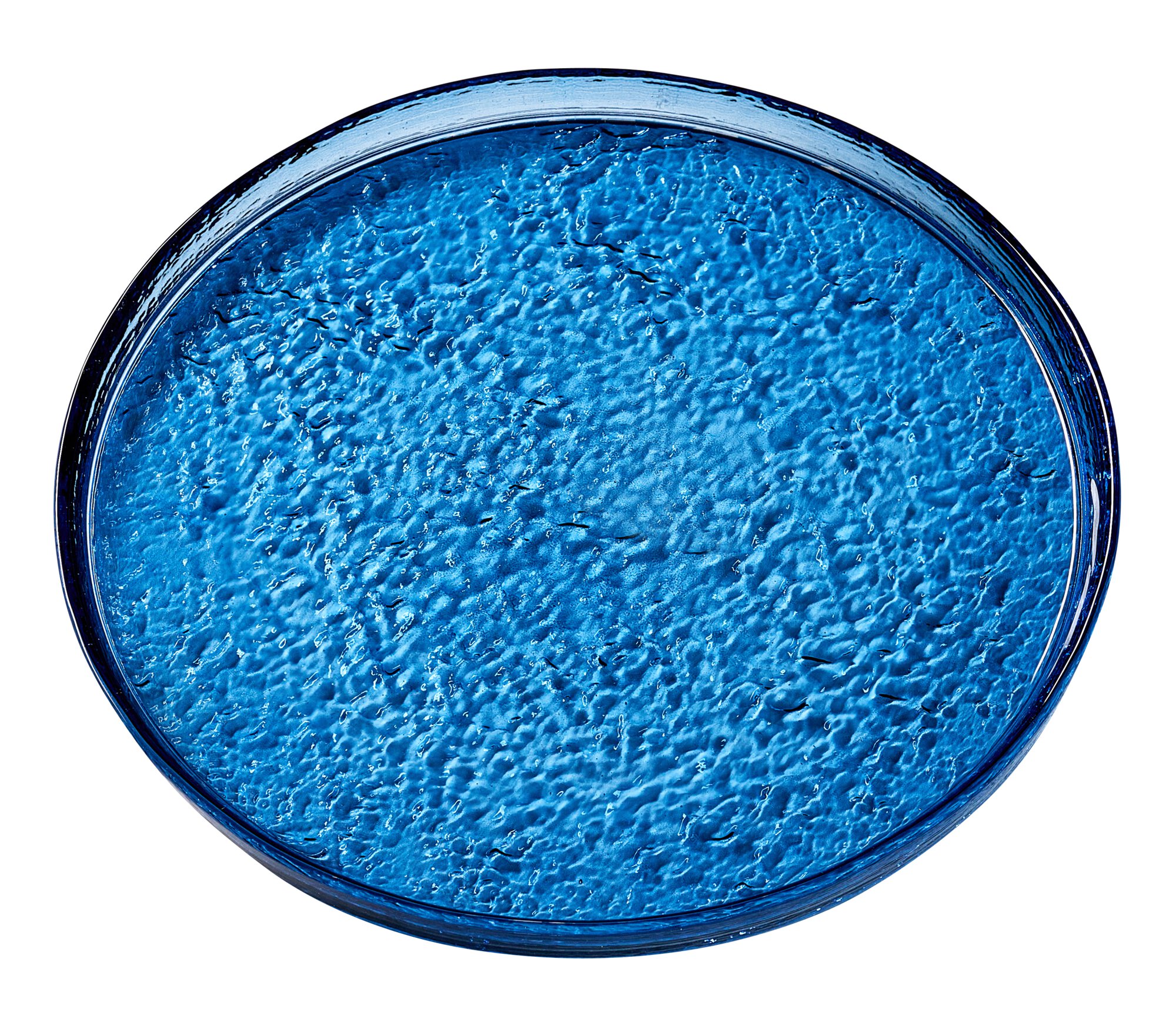 Ritzenhoff & Breker Teller VIOLA 19,5cm aus Kalk-Soda blau, Blau, Flüssig, Kreis, Teller, Textur