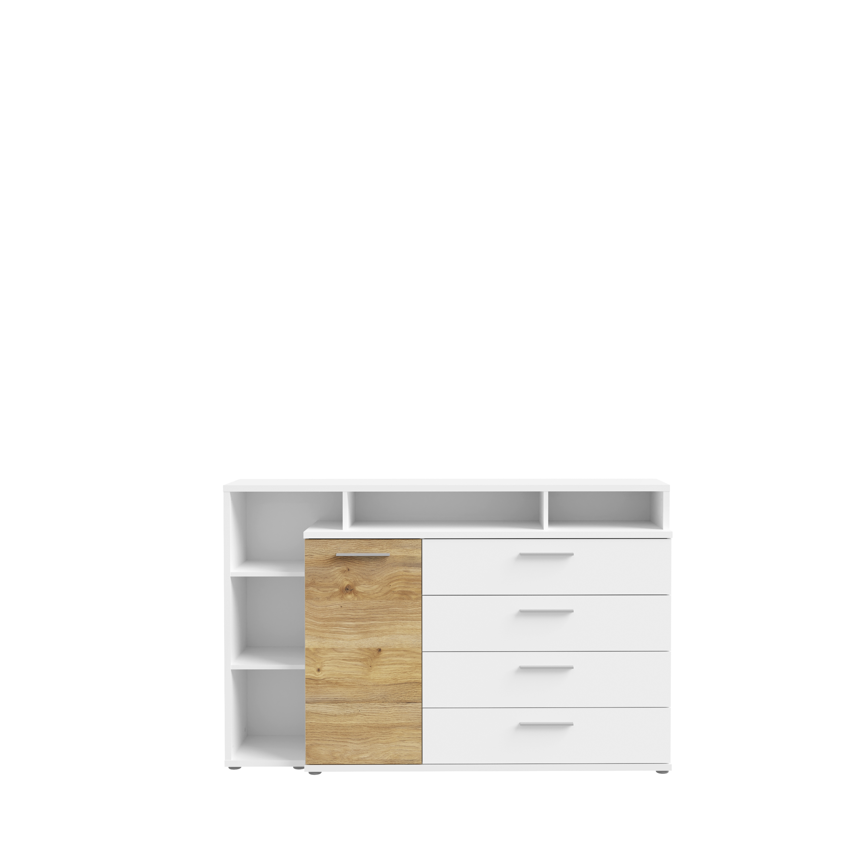 Forte Fabryki Mebli Kommode MAYACUS ca.153x99x41 cm in weiß/Mauvella Oak M949