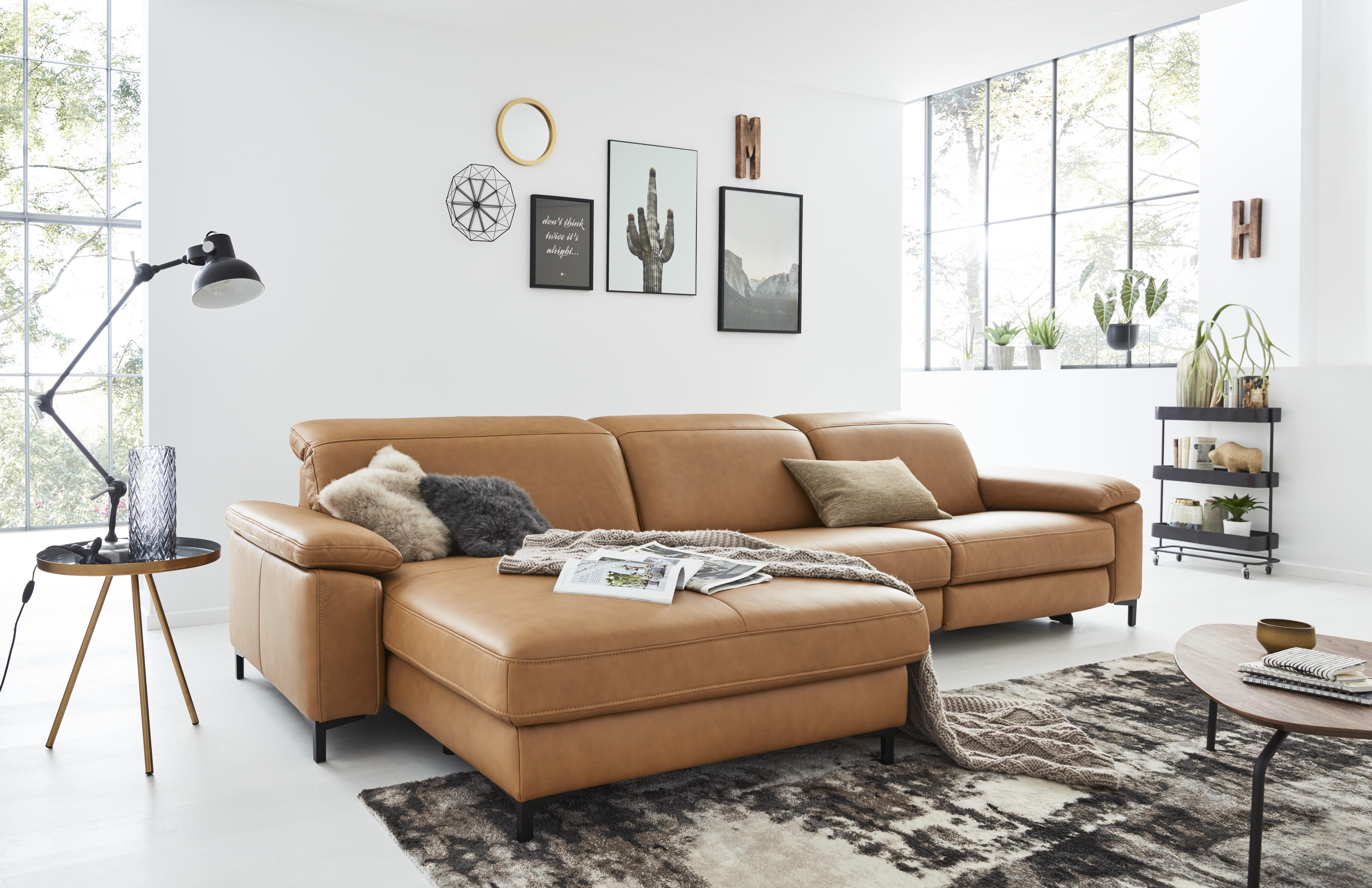 Interliving Polsterecke IL 4054 ca. 347x176cm in Leder Longlife Vivre kurkuma