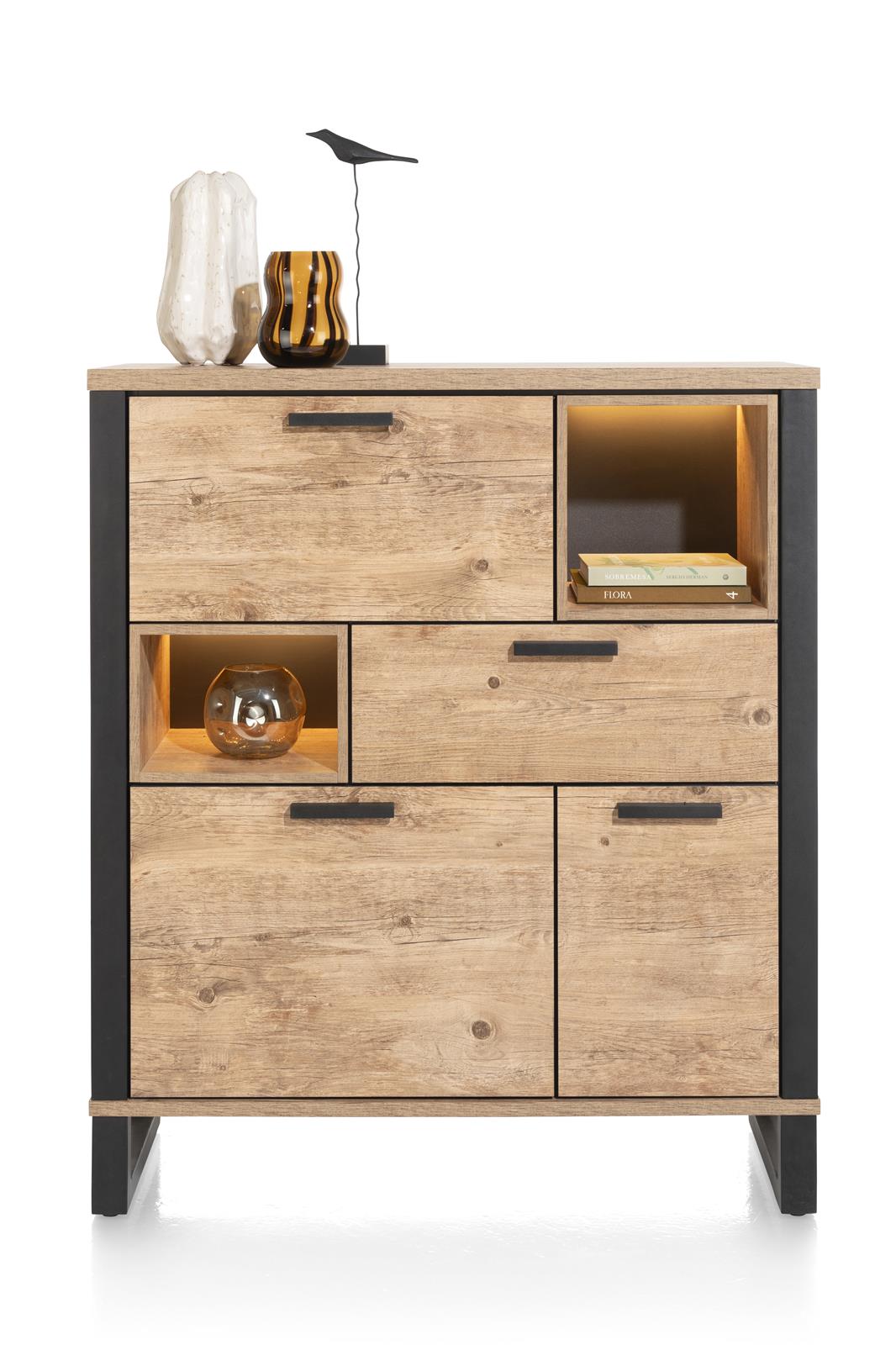Highboard PERTH in Holzfarben Highboard ca. B120 H140 T42 cm in barnwood, finishing