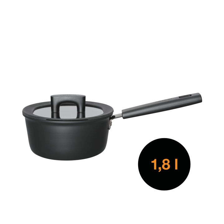 Fiskars Stieltopf mit Deckel HARD FACE 1,8Ltr./18cm in Farbe Black