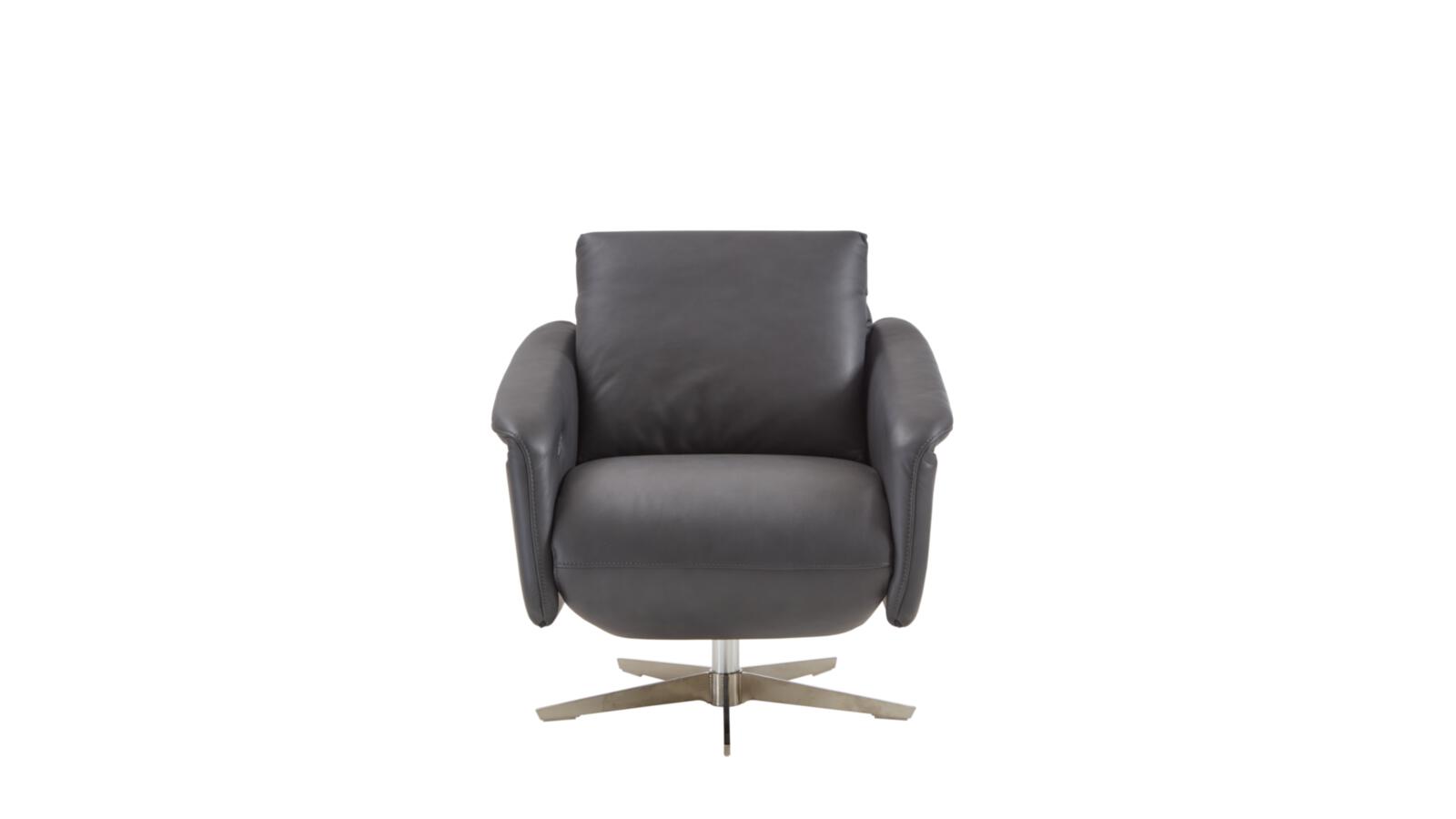 Koinor Relaxsessel Saltis, Leder B-Bonito Calcolo, Sternfuß schwarz matt, Funktionsrücken, motorische Realxfunktion mit Akku, ca. B:75 H:78 T80 cm