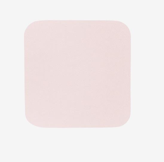 ASA Selection 4er-Set Untersetzer LEATHER OPTIC ca. B10 H0,2 T10 cm in rose, pink square, rounded corner, soft texture, fabric, pale pink