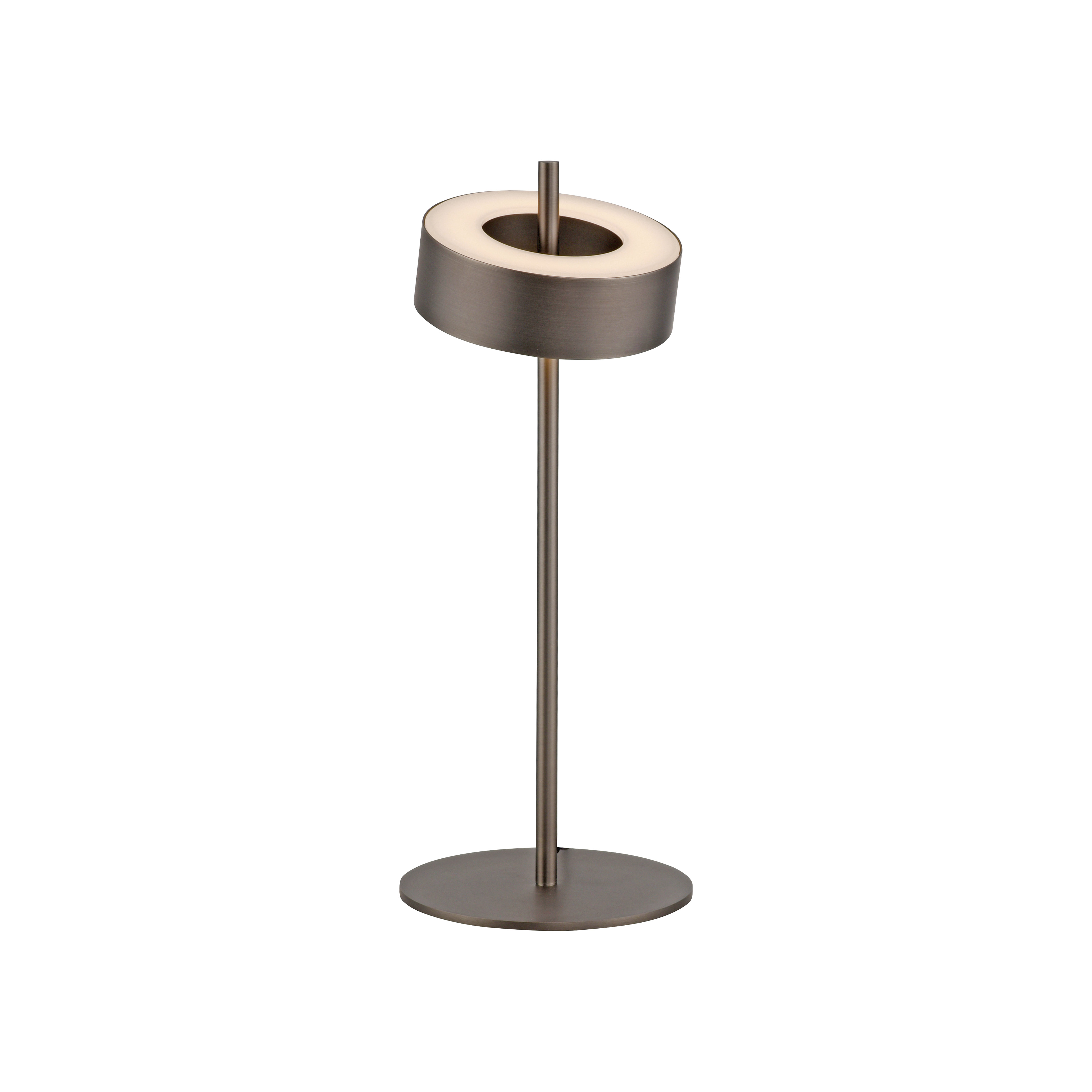 Paul Neuhaus LED-Tischleuchte Q-ROTATE in Farbe Dark-Metal Brown, Tischlampe, Stehleuchte, Bronzefarbe, Rundbasis, Röhrenständer