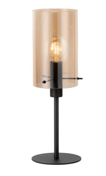 Eglo Leuchten Tischleuchte POLVERARA in E27 schwarz/amber, Lampe, Tischlampe