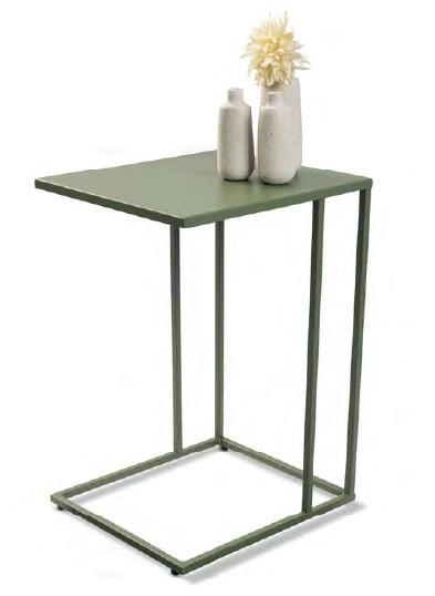 Beistelltisch TIMUR in Deckplatte Metall salbeigrün, Beistelltisch, Stahlgestell, Metalltisch, grün, klein