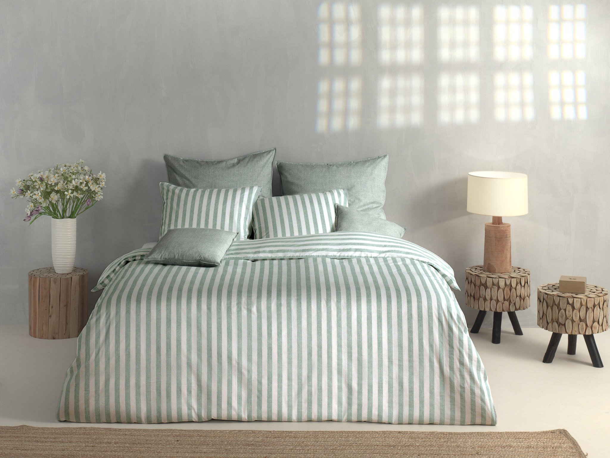 Heckettlane Bettwäsche ca. 135x200cm in Farbe Moss-Green, Kissen, Dekoration für Zuhause, Mobiliar, Bett, Bettlaken