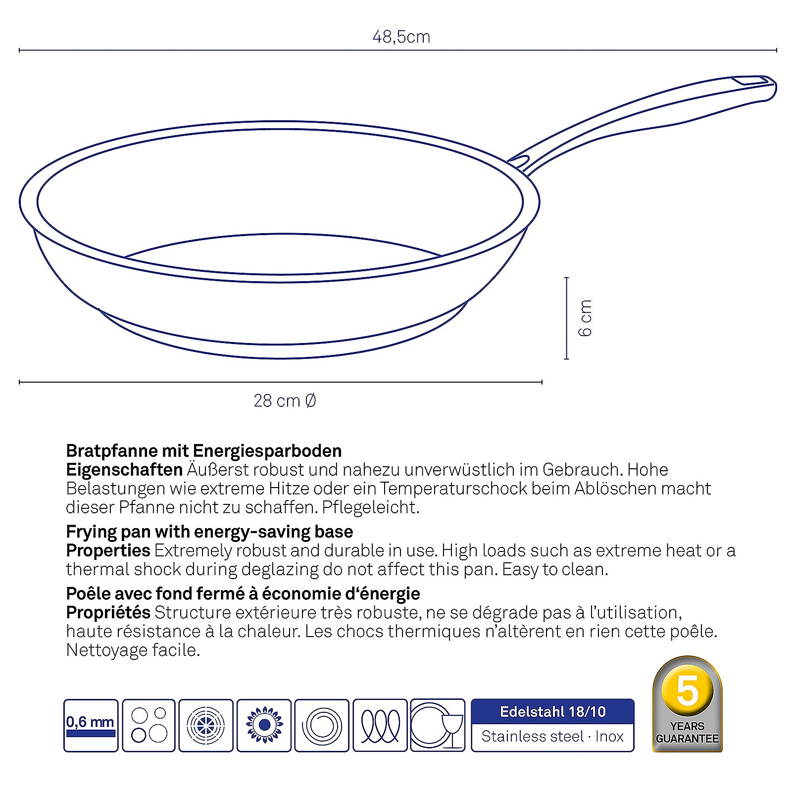 Kela Bratpfanne Flavoria FLAVORIA in Silber Glänzend