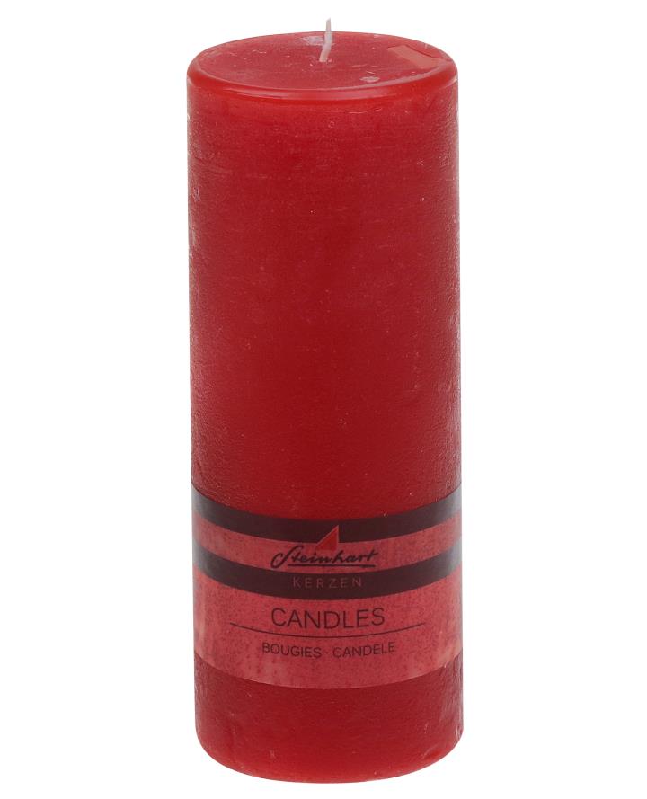 Gebr. Steinhart Stumpenkerze RAUREIF in Farbe Rubin