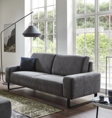 Sofa 3-sitzig Dana Grau Iwaniccy Sofa 3-sitzig in Stoff Boston stone
