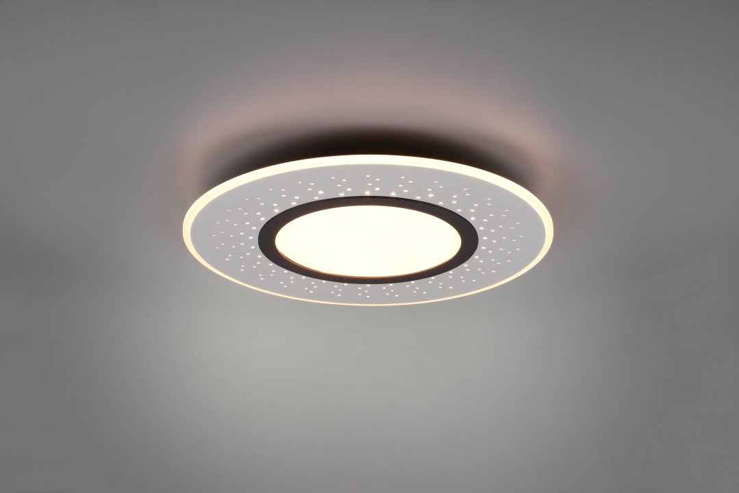 Trio LED-Deckenleuchte VERUS in Nickel matt, Kunststoff schwarz
