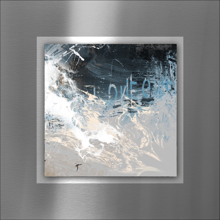 ProArt Double-Alu -Dibond bedruckt mit Aufsatz aus Dibond 50x50cm Abstract Black & Blue l