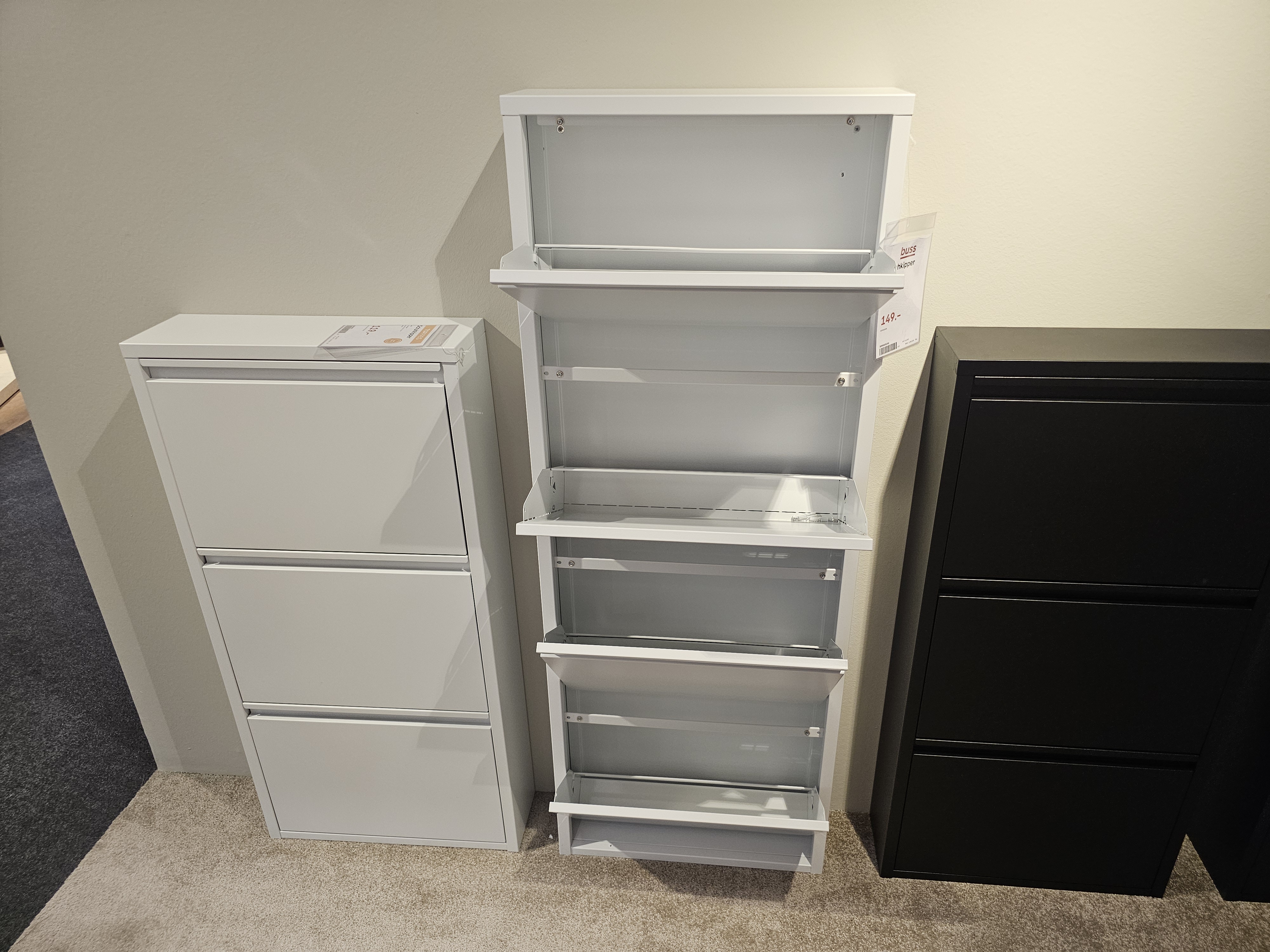 Schuhkipper BERT in Weiß, Schrank, Schubladen, Metall, weiß, Aufbewahrung