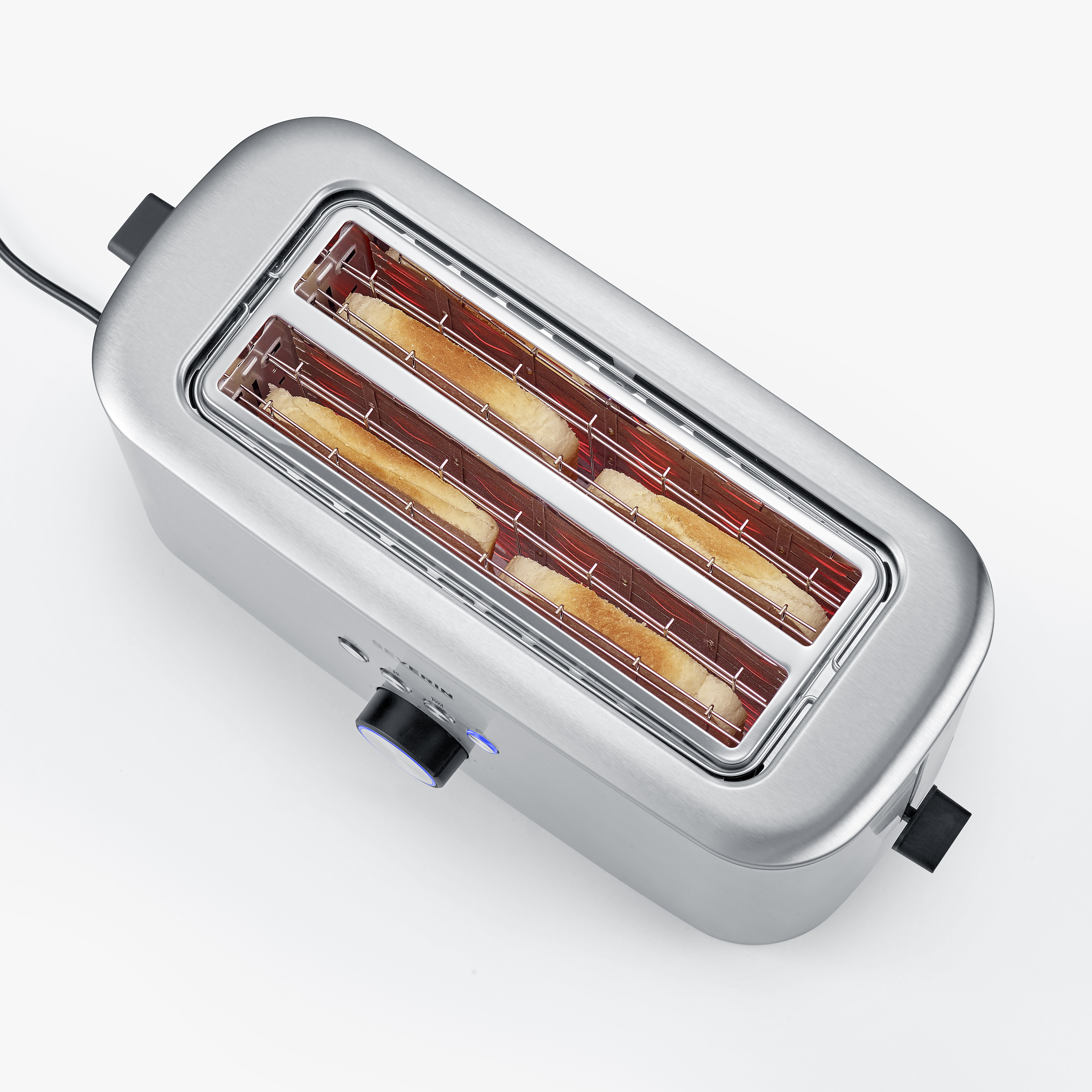 Severin Langschlitztoaster AT 2621 in Edelstahl-gebürstet/schwarz