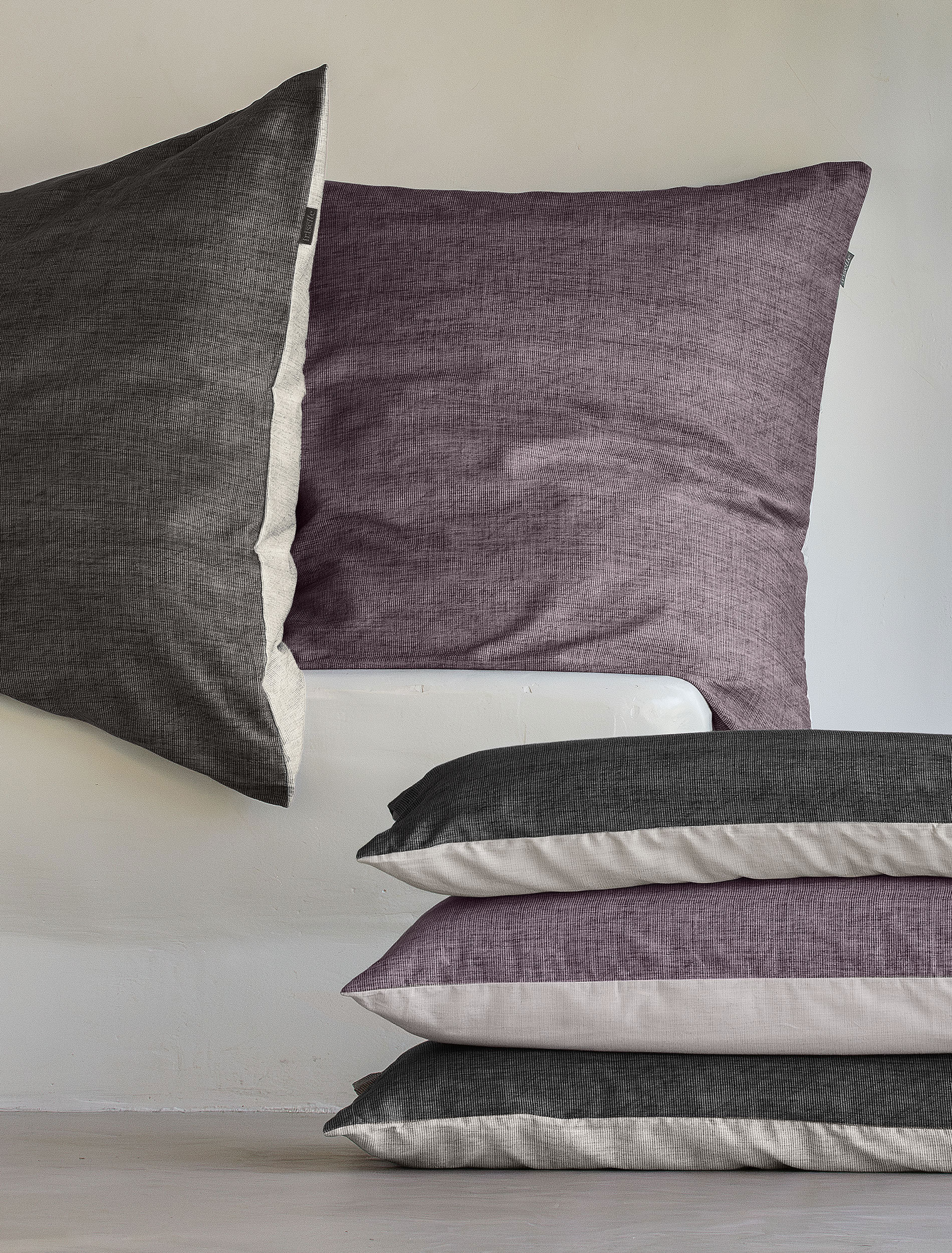 irisette Mako-Satin Bettwäsche WAVE-HK ca. 155x220cm in Farbe mauve, Kissen, Dekoration für Zuhause