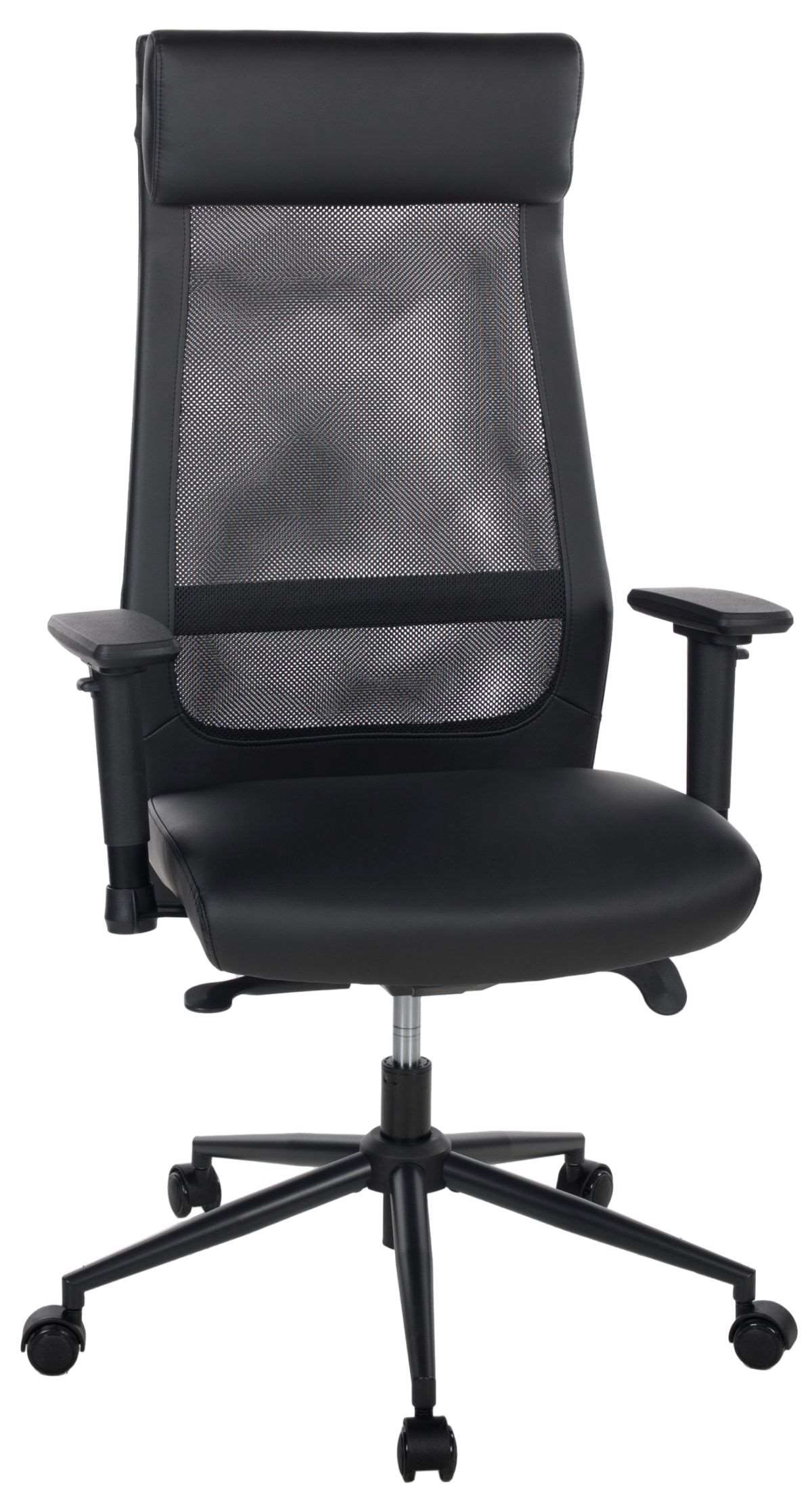 Duo Collection Bürostuhl AUERBERG in Stoff Lederoptik schwarz/Netzstoff