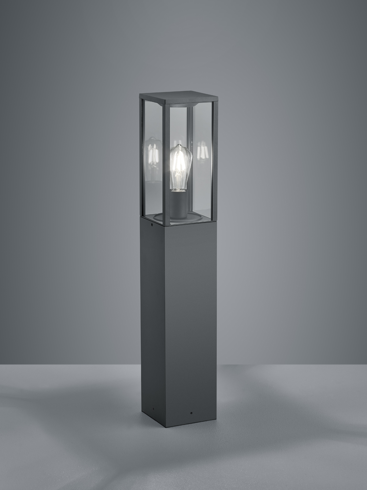 Trio Stehleuchte GARONNE 1-flammig in Farbe anthrazit, Glas transparent klar