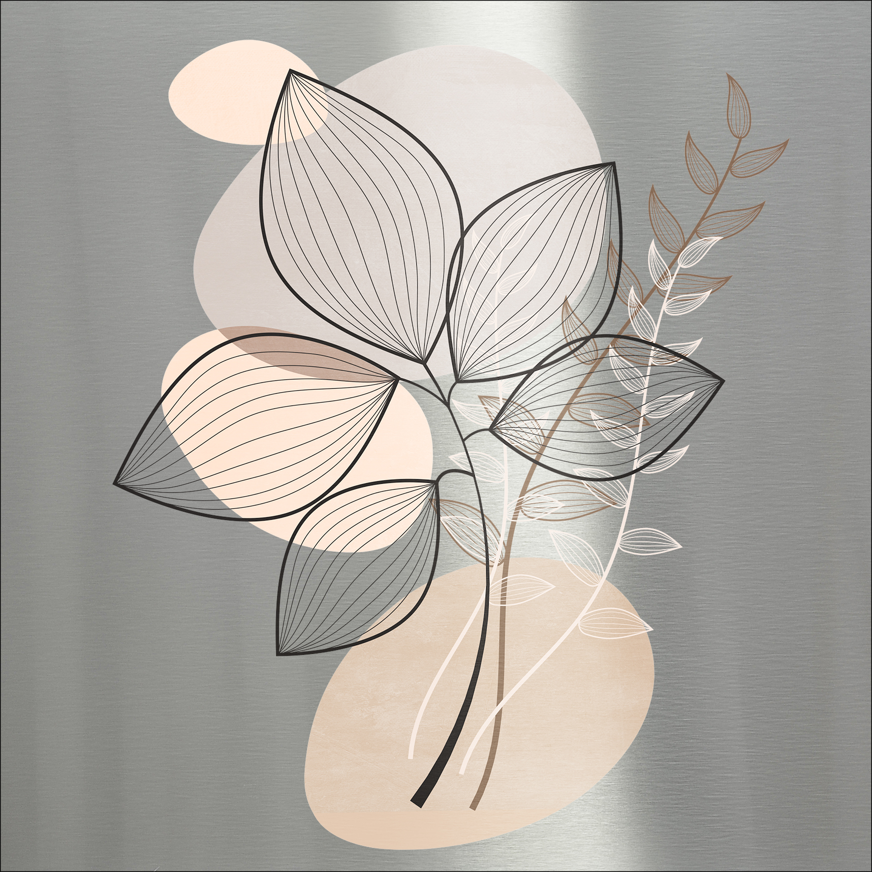 ProArt Alu-Art 50x50cm Line Art Leaves III