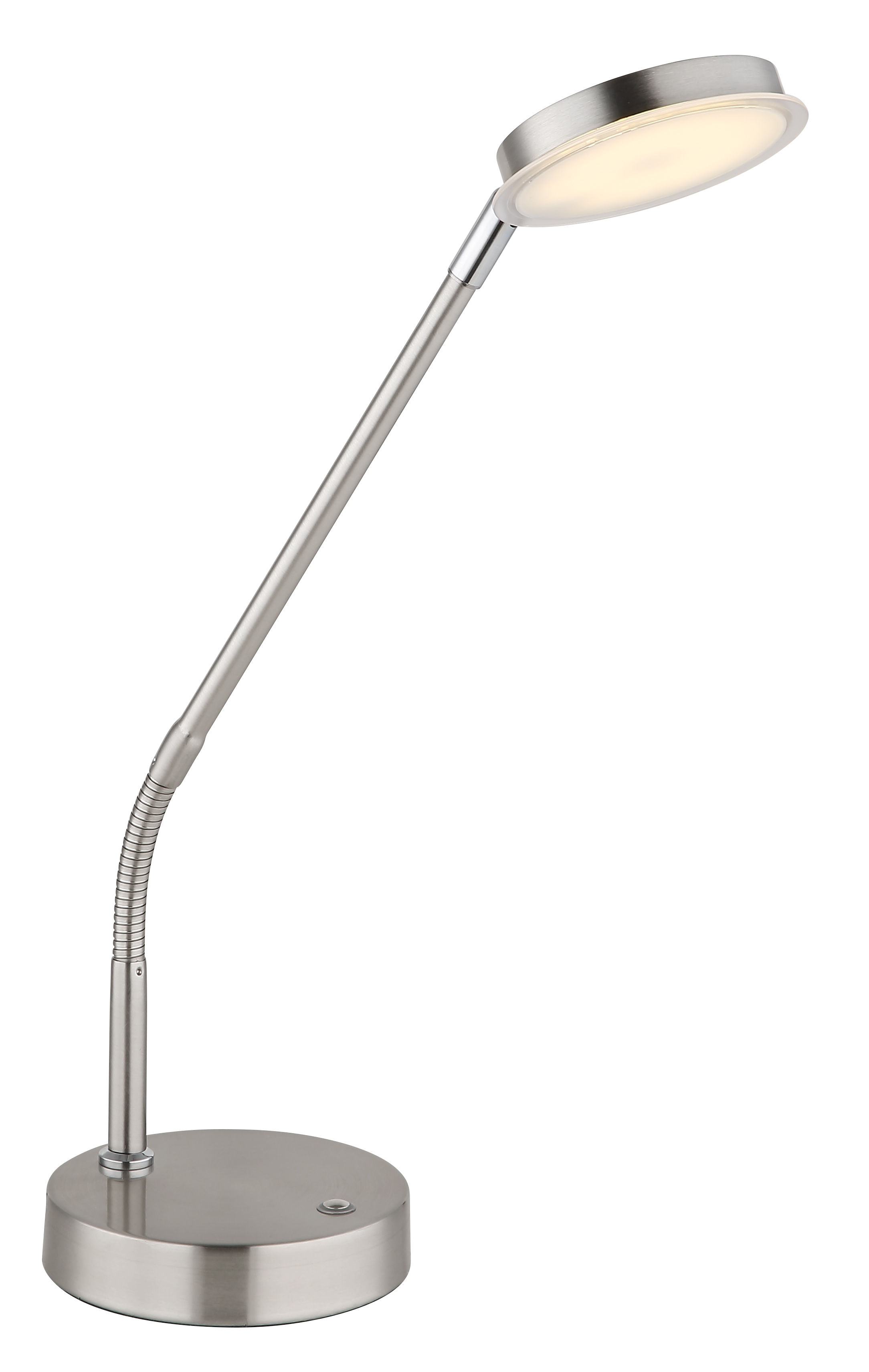 LED-Tischleuchte in Fb. Nickel Matt, LED-Lampe, Schreibtischlampe, Standleuchte, Metall, flexibel