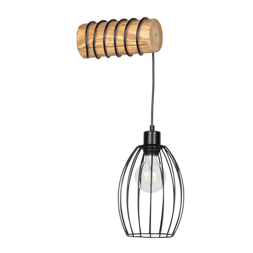 Wandleuchte APIA in Holzfarben Spot Light Wandleuchte APIA in Kiefer gebeizt, Schwarz