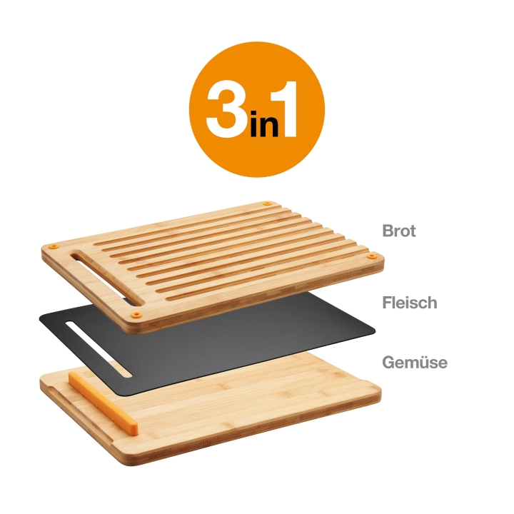 Fiskars Bambus-Schneidebrett-Set FUNCTIONAL FORM in Farbe Black/Brown Fiskars Bambus-Schneidebrett-Set FUNCTIONAL FORM in Farbe Black/Brown