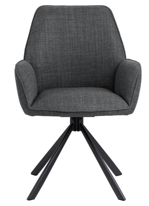 Esszimmerstuhl 4er-Set GLENDA in Stoff Basel 19 dunkelgrau, Moebel, Stuhl, Sessel