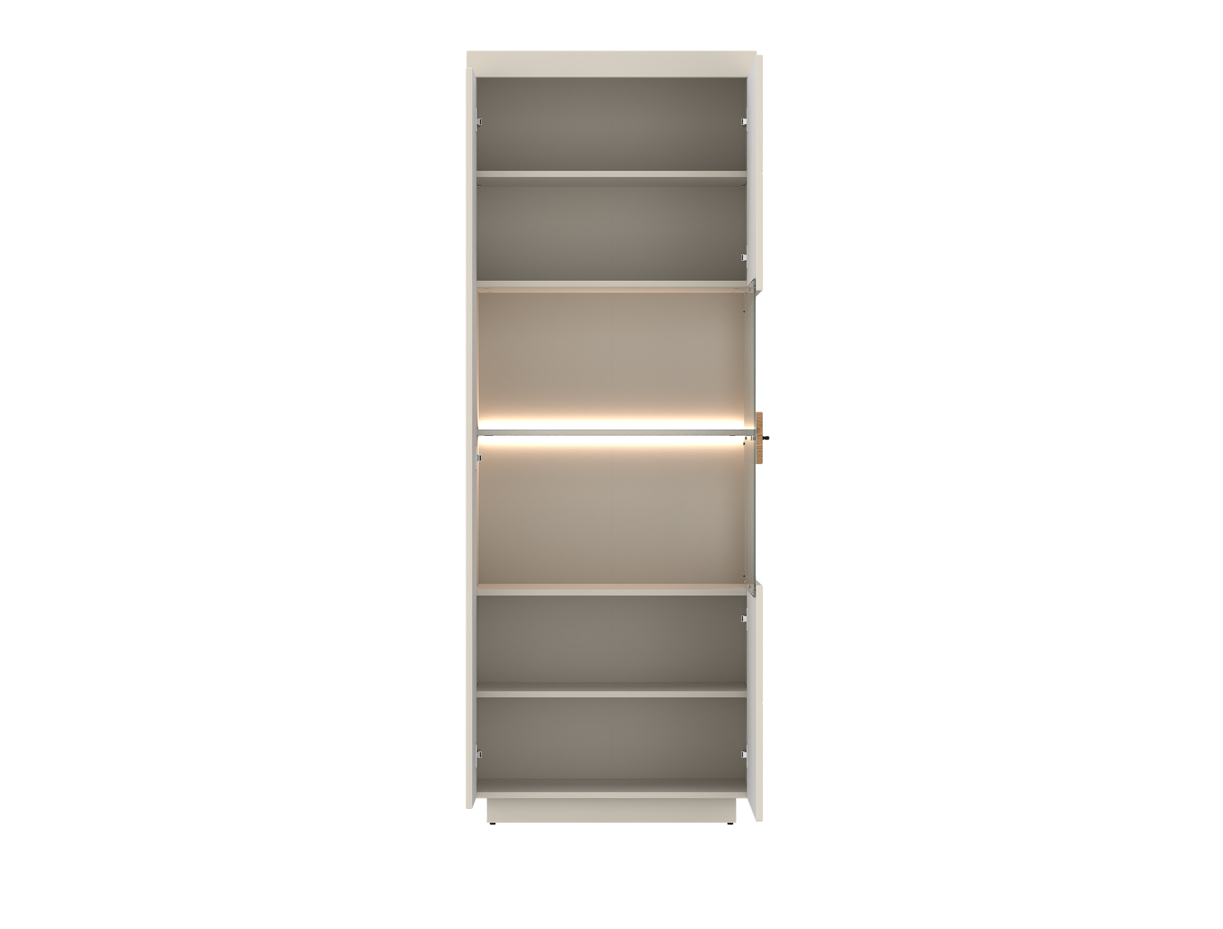 Wojcik Meble Vitrine LIGHTNING in Cashmere Dekor/Abs.Coast Evkoe, Spürkasten, Aufbewahrungsschrank, Schrank, Beleuchtung, Regalboden