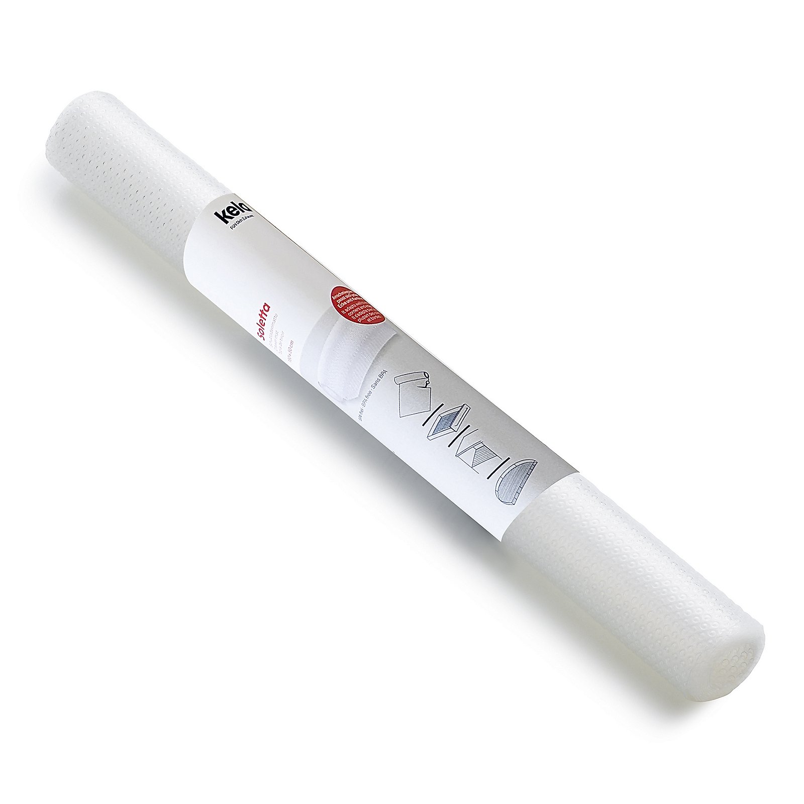 Kela Schubladenmatte SOLETTA in Farbe Transparent, Klebebühlrolle, Mikrofaser, Klebepapier, Kunststoffrolle, Abdeckpapier