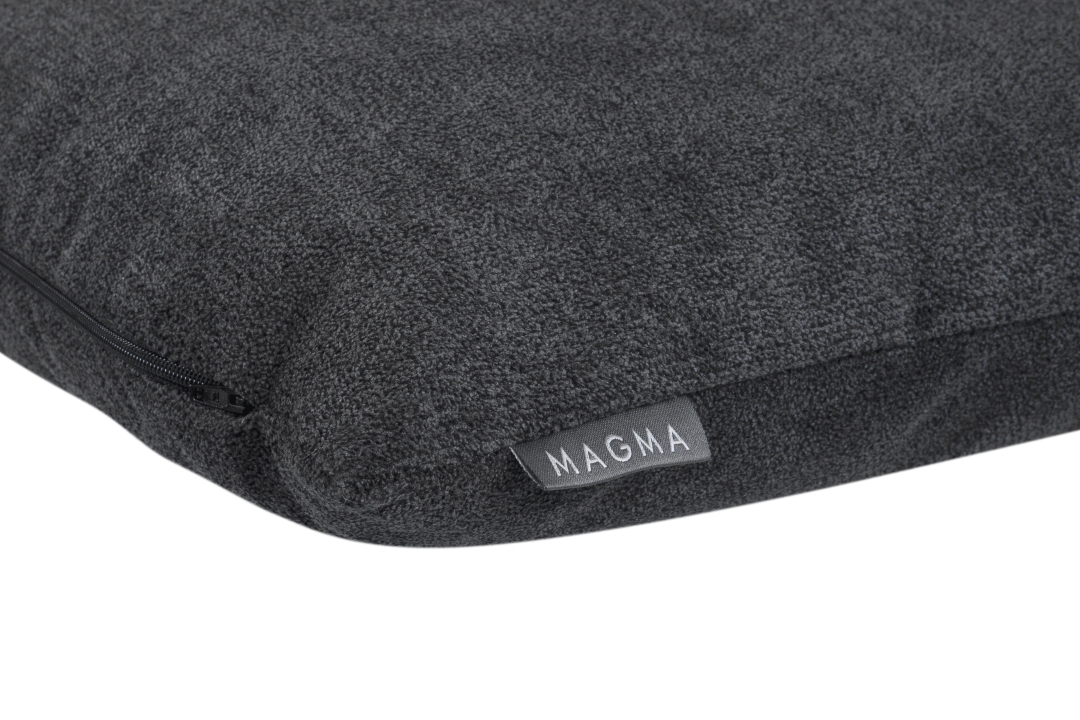Magma Heimtex Kissenhülle ALFA ca. 40x40cm in Farbe schwarz, Fleece, dunkelgrau, Reißverschluss, Kissen, Markenlabel