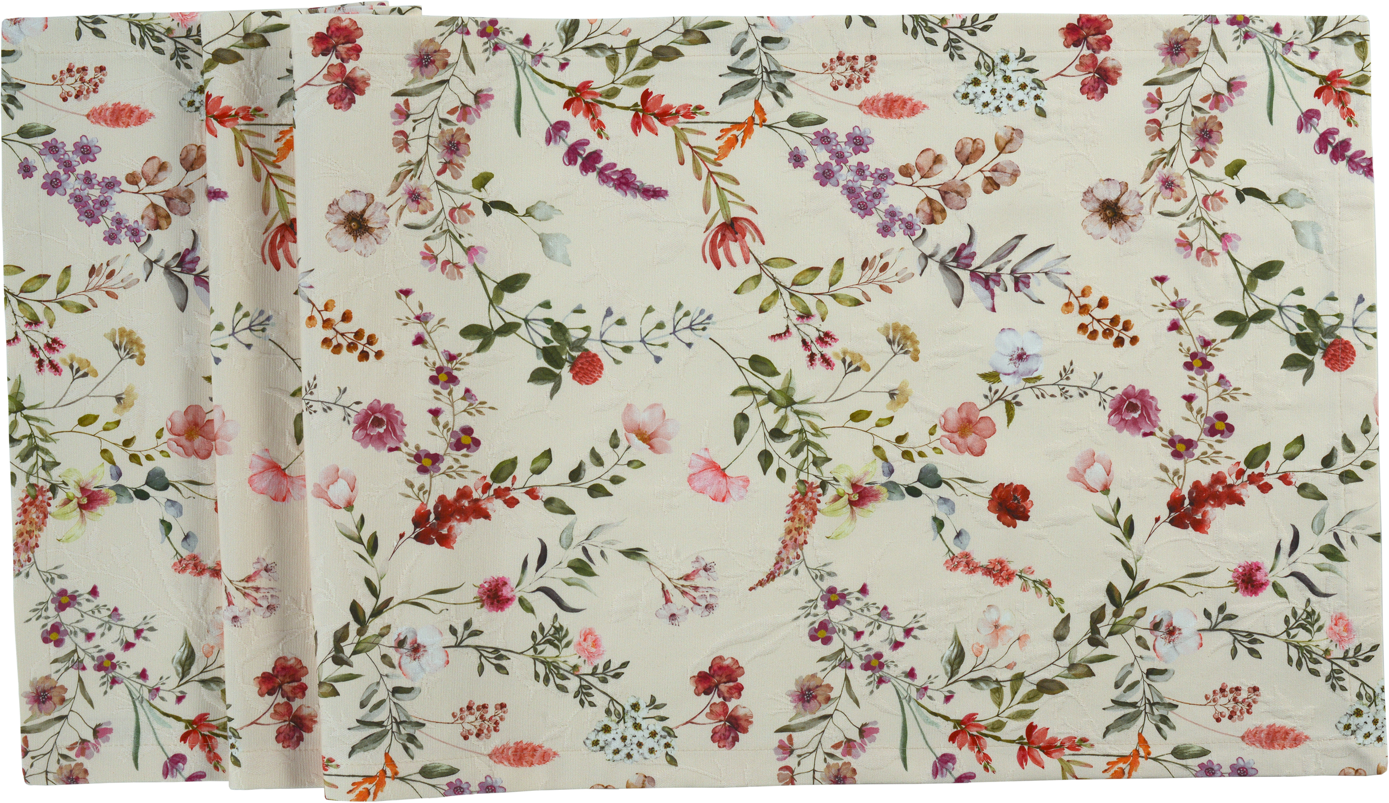 Sander Tischläufer TESS ca. 40x100cm in Farbe creme, blumen, Stoff, Rosen, Blüte, Muster