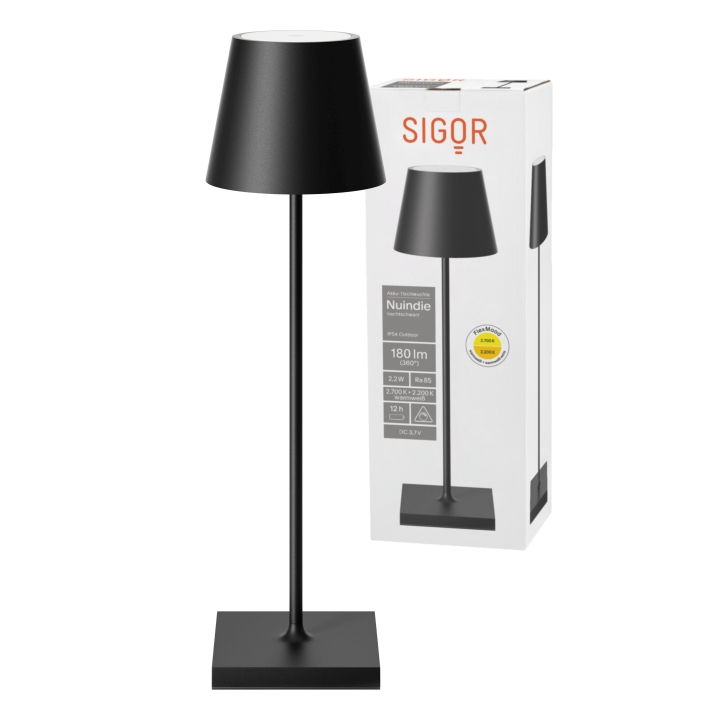 Sigor LED-Akku-Tischleuchte Nuindie in Farbe nachtschwarz, dimmbar Sigor LED-Akku-Tischleuchte Nuindie in Farbe nachtschwarz, dimmbar