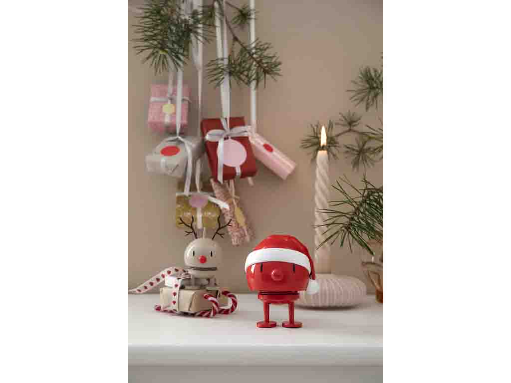 Hoptimist Hoptimist Hoptimist Kunststoff Braun, Weihnachtsdeko, Kleines Spielzeug, Roter Roboter, Santa-Mütze, Kerzenhalter