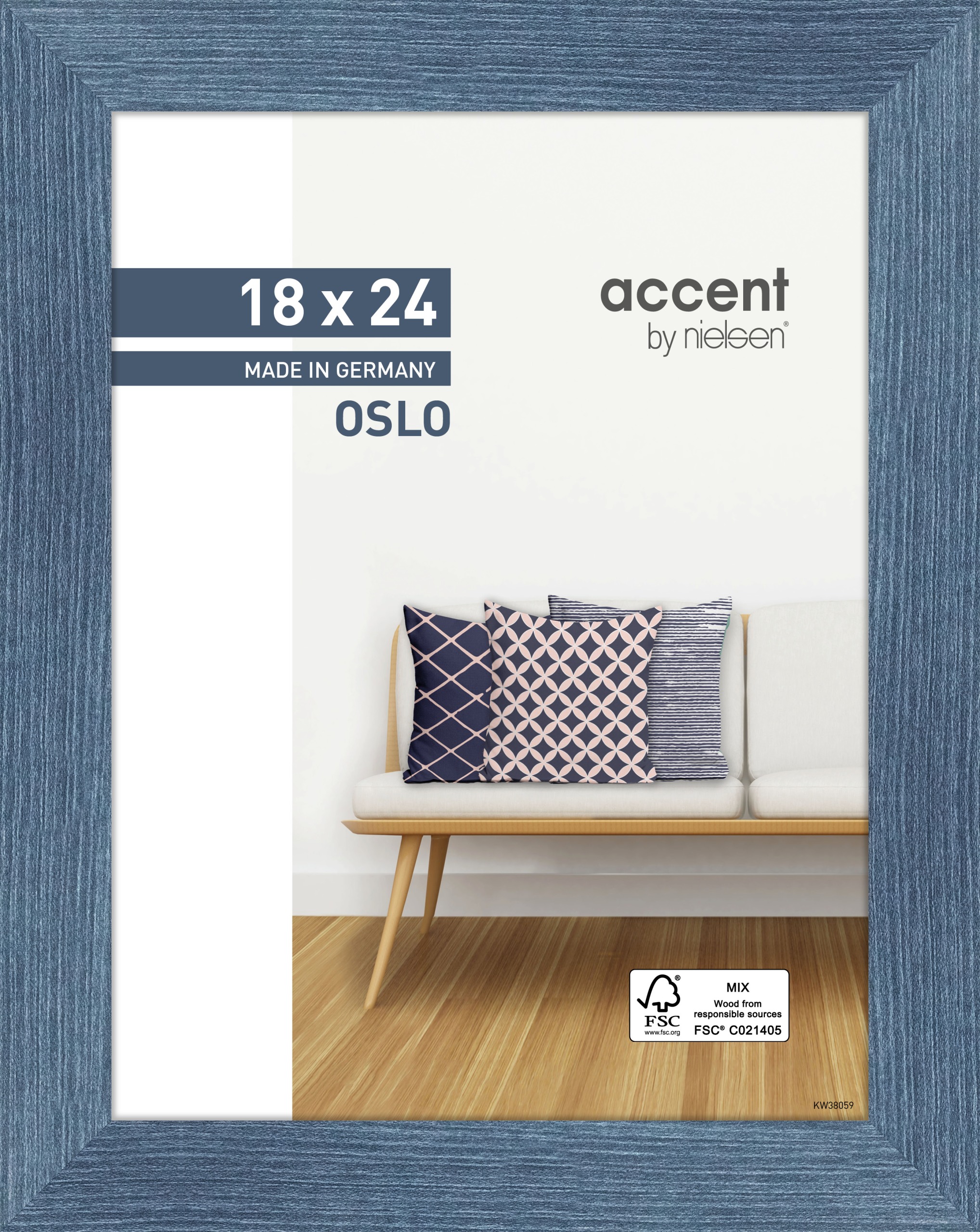 Bilderrahmen Oslo 18x24cm OSLO in Blau Accent by Nielsen Holz Bilderrahmen Oslo ca. 18x24cm in Farbe Blue