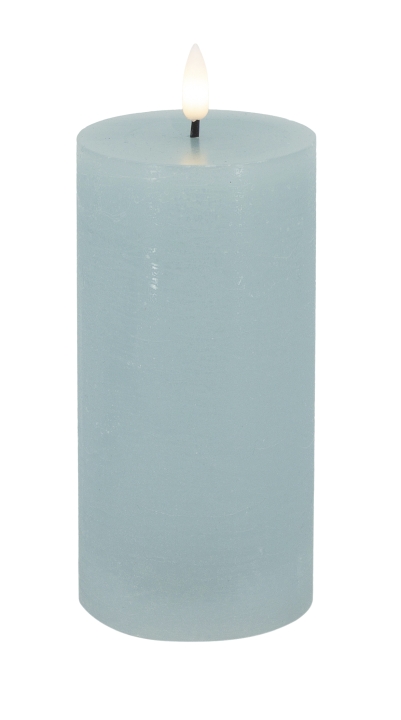 L.C. Wholesaler LED-Stumpenkerze SUMMER ca. Ø 7,5, H 15cm in summer blue rustic