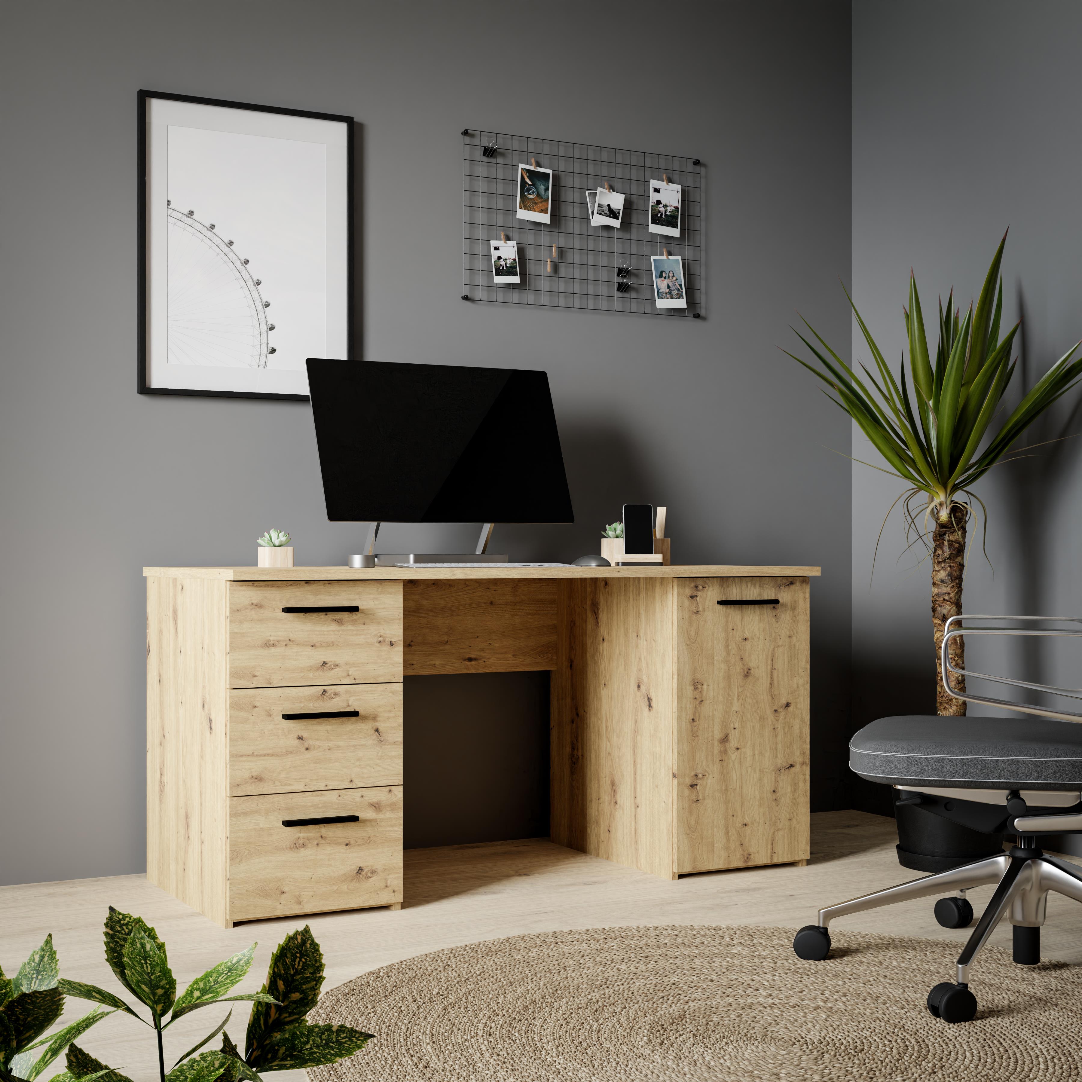 Forte Fabryki Mebli Schreibtisch NET 307 ca.B138 H75 T60 cm in D78 Artisan Eiche Forte Fabryki Mebli Schreibtisch NET 307 ca.B138 H75 T60 cm in D78 Artisan Eiche