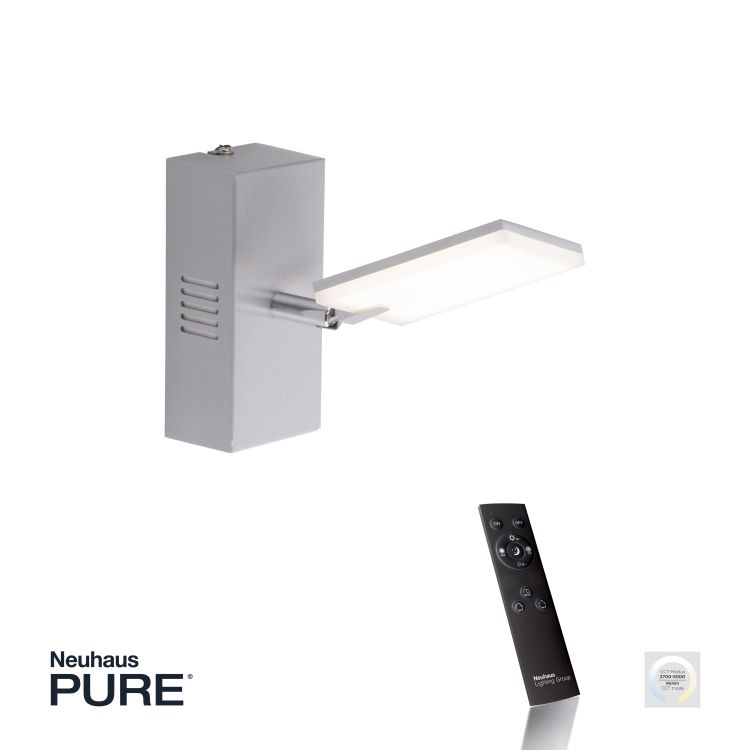 Paul Neuhaus LED-Wandleuchte PURE MIRA 1-flammig in Farbe aluminium
