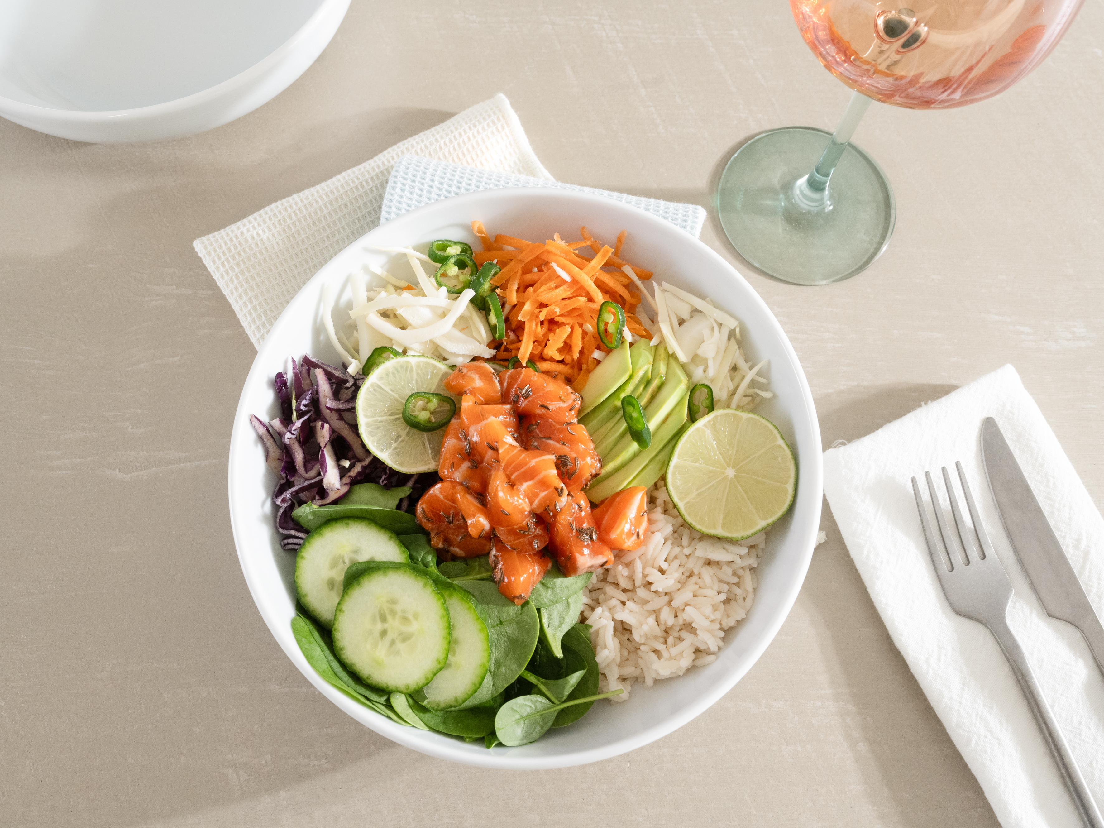 CreaTable Poke Bowl Session in Farbe Weiß glänzend