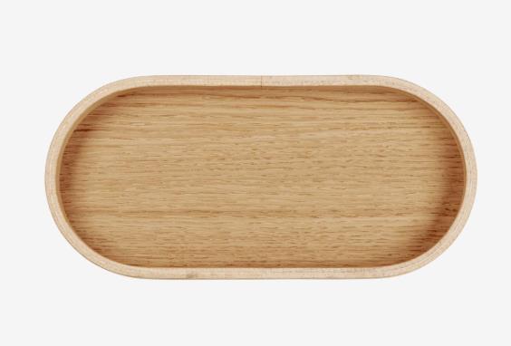 Tablett, oval 23 cm in Eiche beige matt, holz, schale, oval, holzschale, natürliches material