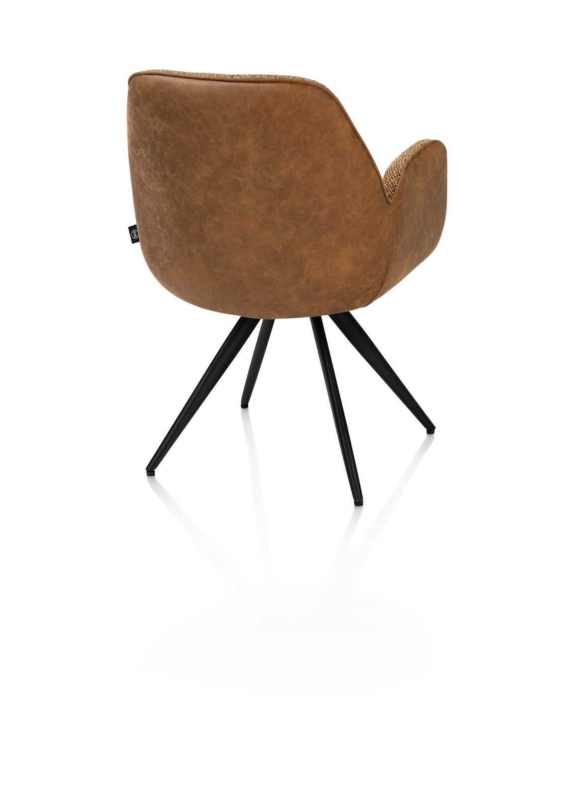 Henders & Hazel Armlehnstuhl PIPPA ca. B57 H85 T66 cm in Stoffkombi Oregon/Sevilla , Beige Lederstuhl, Vintagesessel, Lederoptik, Schwarzbeine, Sessel mit Armlehne