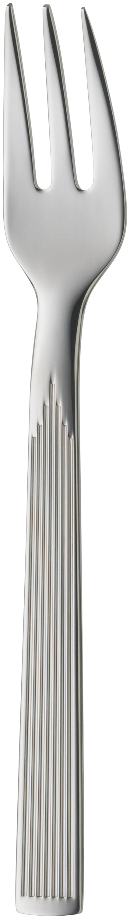 WMF Art Deco Kuchengabel in poliertem Edelstahl, Fork, Edelstahl, Besteck, Dreizinkiger Fork, Tafelbesteck