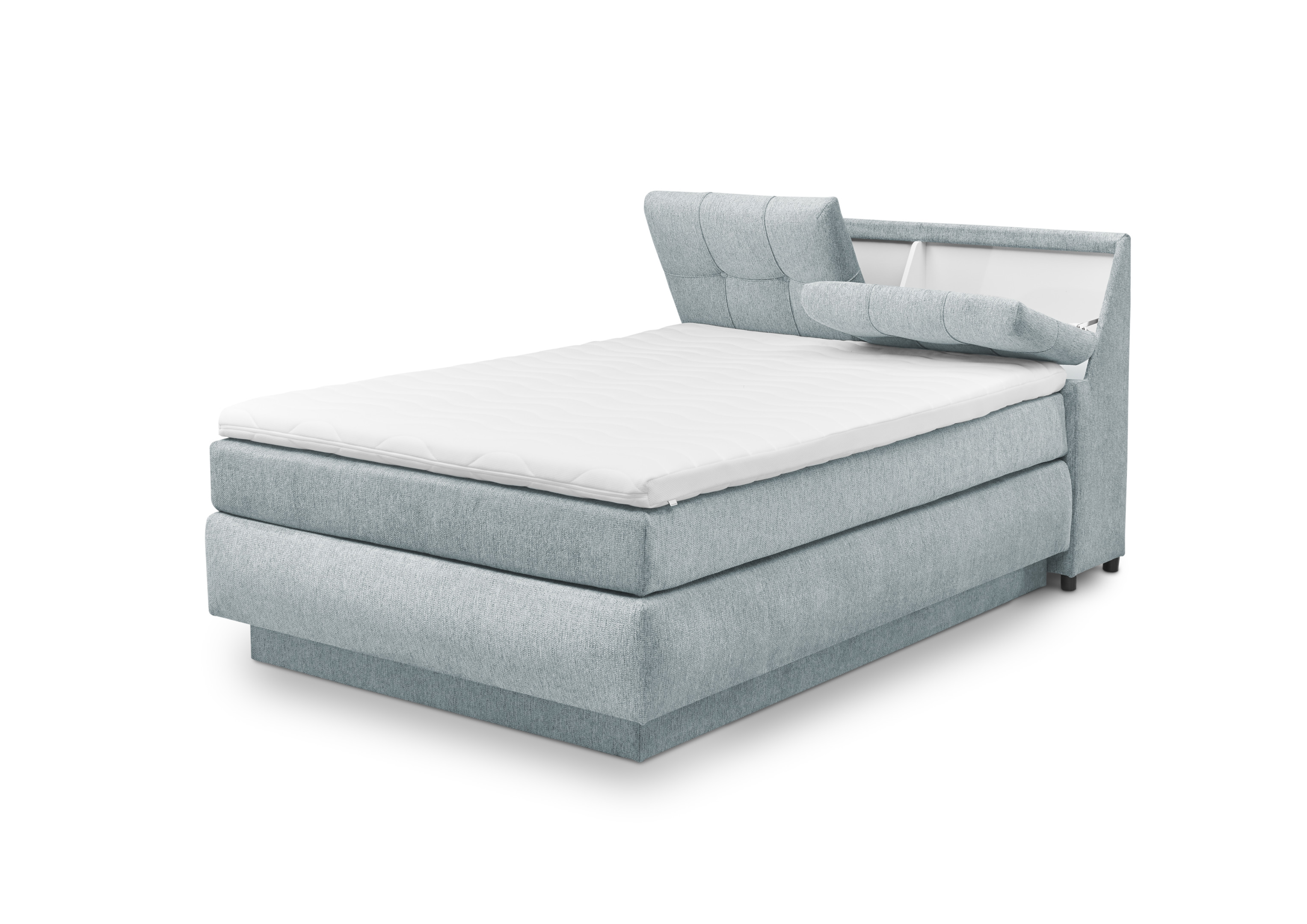 Set One by Musterring Boxspringbett Fairfield ca. 140x200cm Blau Set One by Musterring Boxspringbett FAIRFIELD ca. 140x200cm in Stoff Glow ice blue