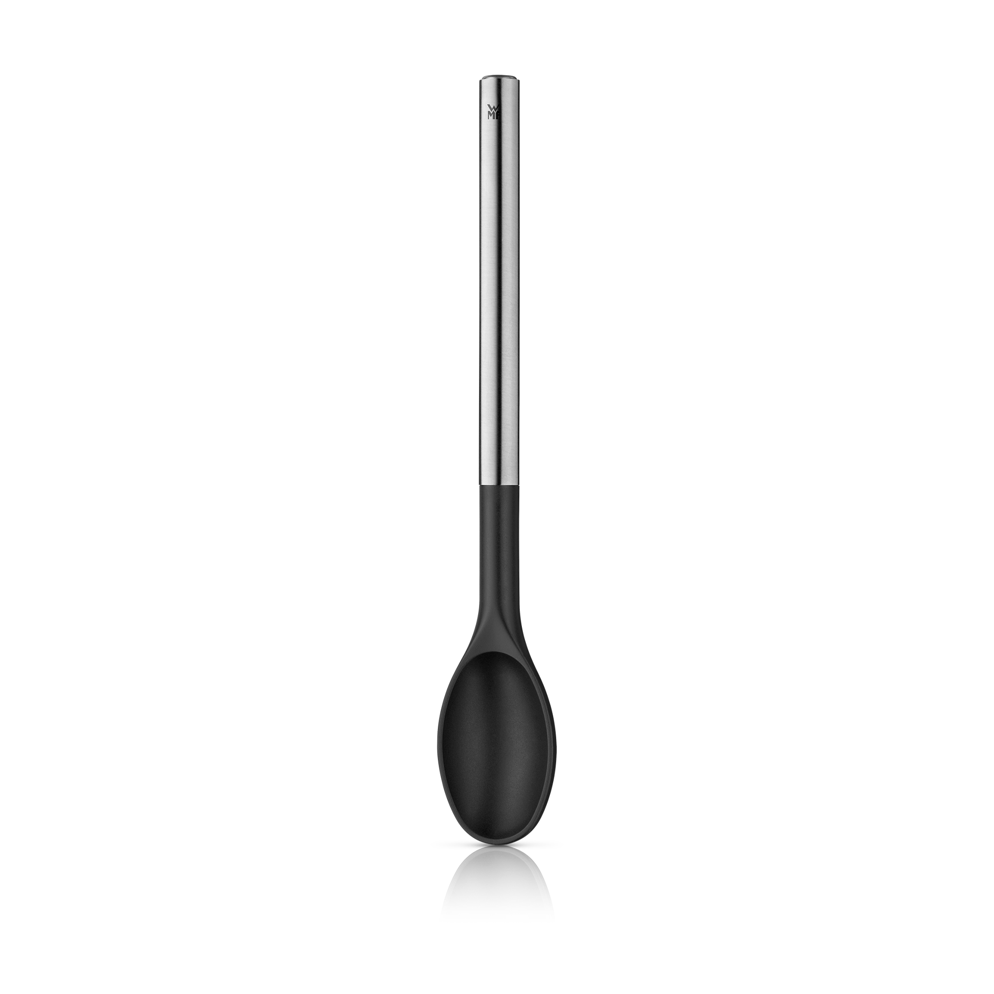 WMF Gourmet Kochlöffel in Edelstahl/schwarz WMF Gourmet Kochlöffel in Edelstahl/schwarz, Küchenspachtel, Silikonspatel, Schwarz, Edelstahl, langstielig