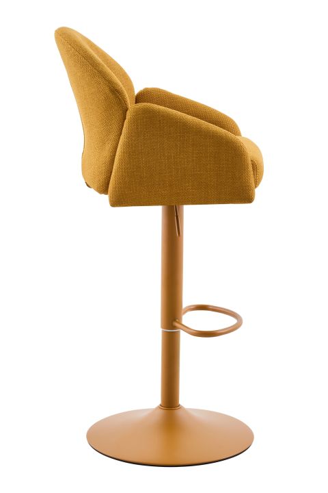 Hela Barhocker HOLLY H ca. B53 H96 T57 cm in Stoff WS gelb 20, Stuhl, Barhocker, Sessel, Metall, Gelb
