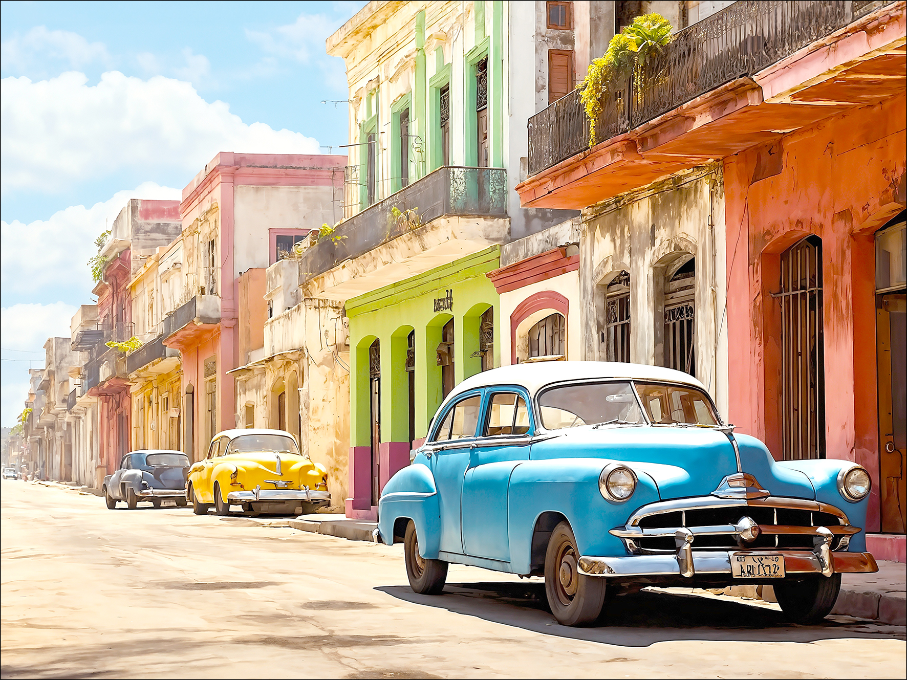 PRO ART Canvas-Art Junges Wohnen 120x90cm Vintage Car On The Street III