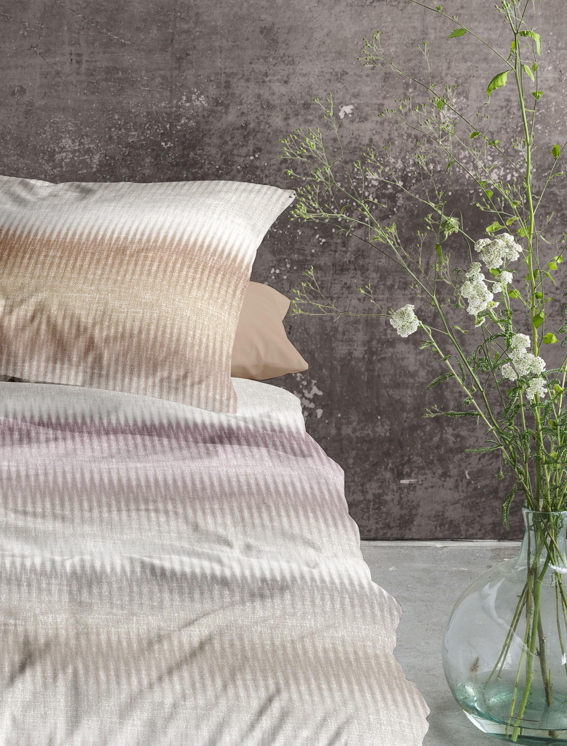 Irisette Mako-Satin Bettwäsche WAVE ca. 155x220cm in Farbe beere