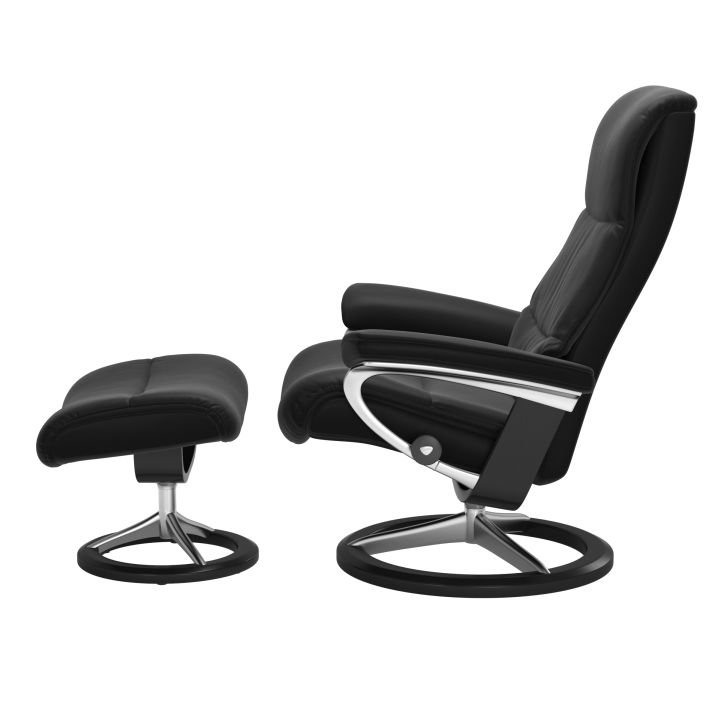 Stressless Sessel mit Hocker View (M) in Leder Paloma black