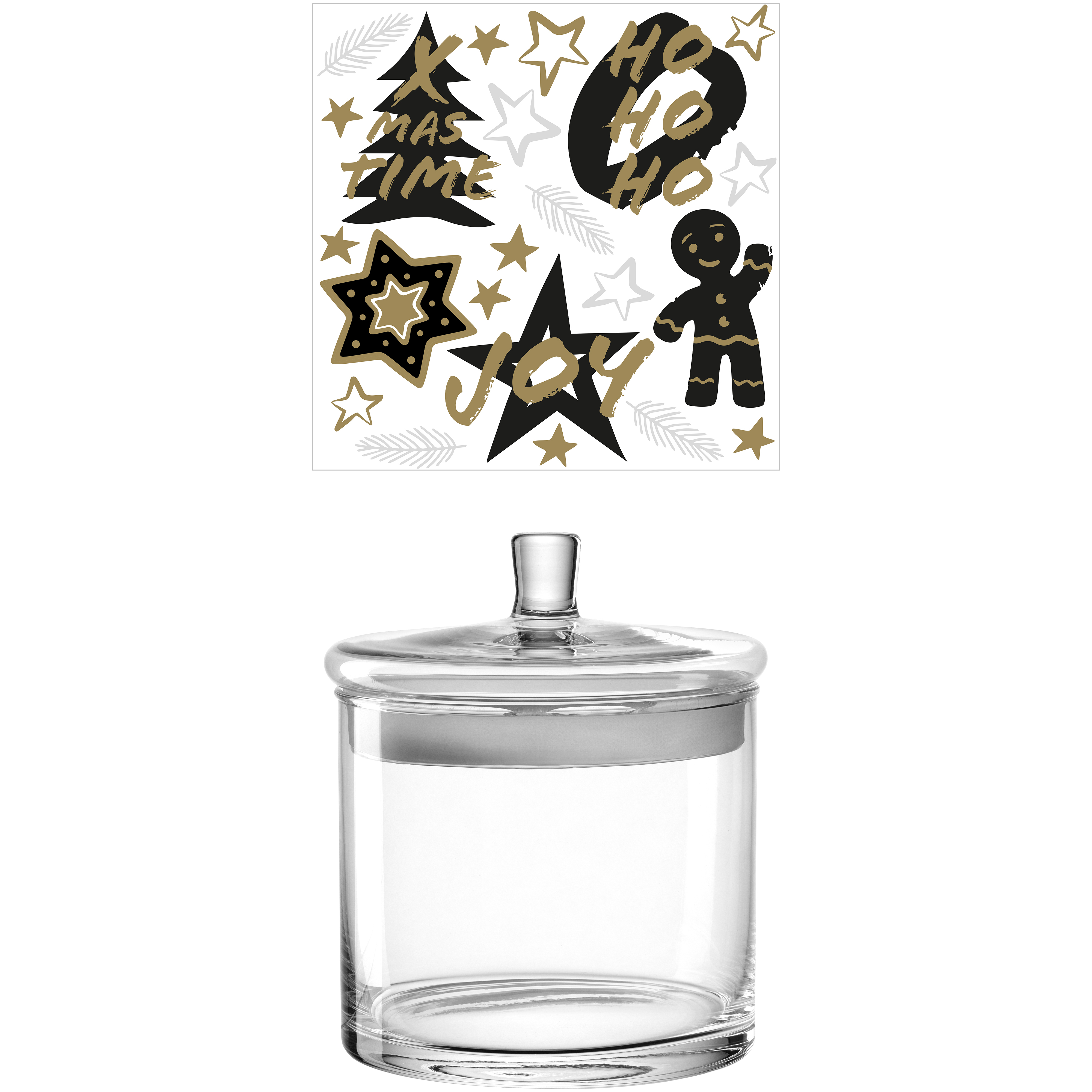 Leonardo GK/Dose 17,2 cm SILENZIO in Klarglas+Sticker, Krug, Glas, Töpferei, Person